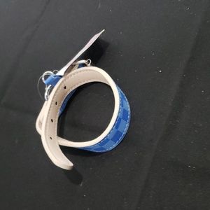🤯3/$12 Yikeyo Blue Checkered Dog Collar Small NWT